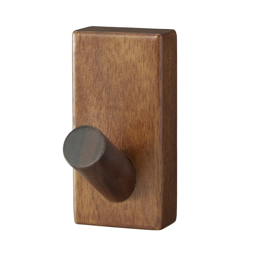 Wall-mounted furniture hooks in walnut