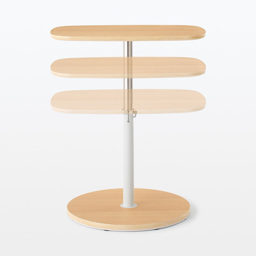 Side table, height adjustable