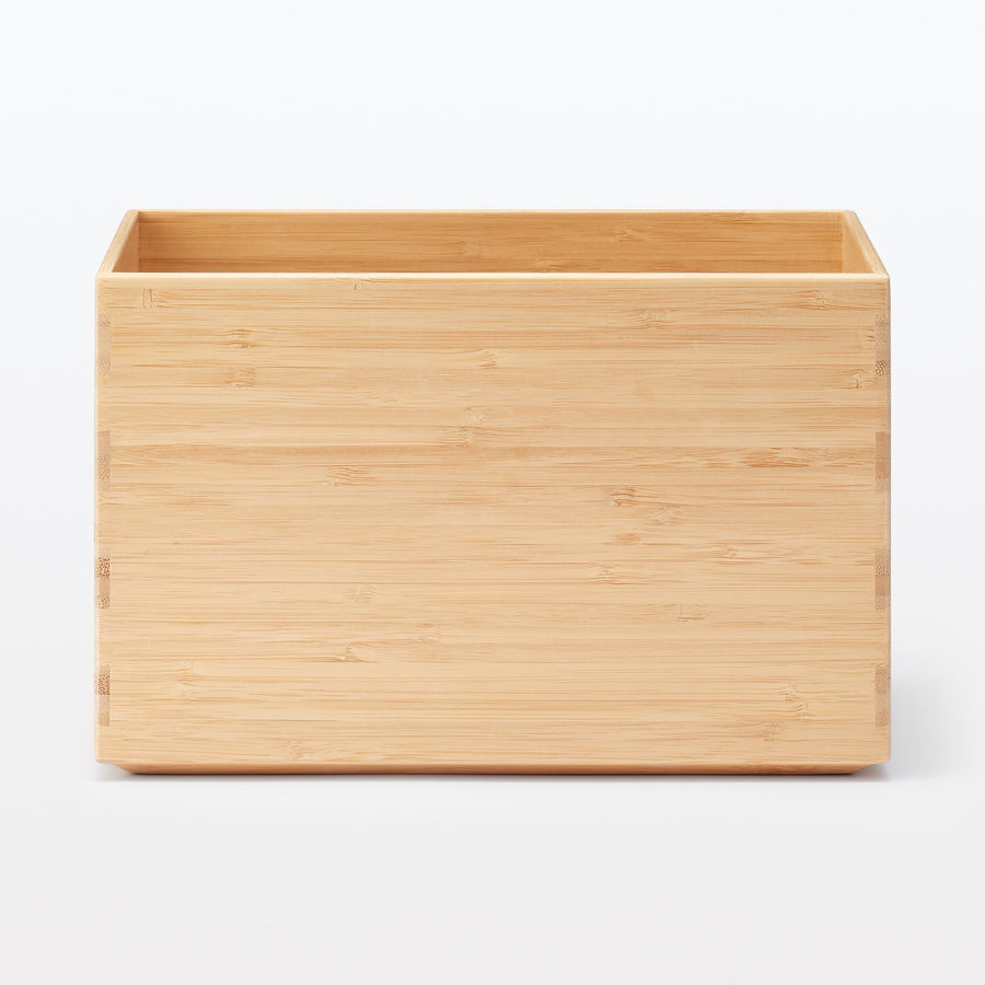 Stackable bamboo rectangular box, half, medium