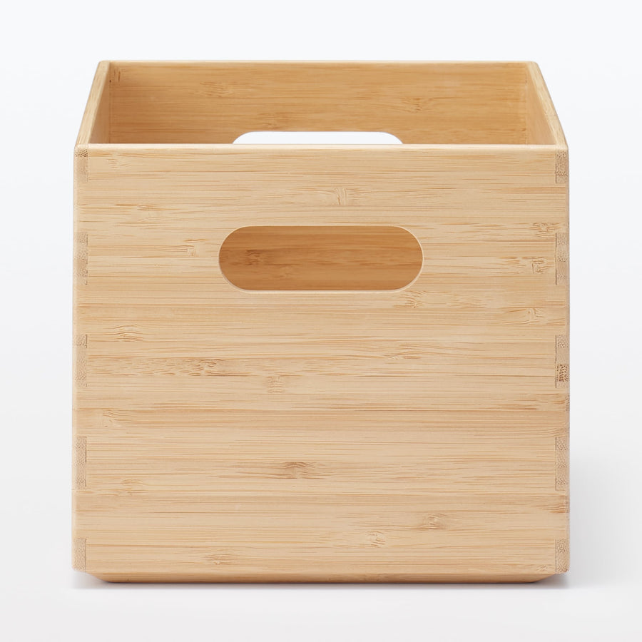 Stackable bamboo rectangular box, half, medium