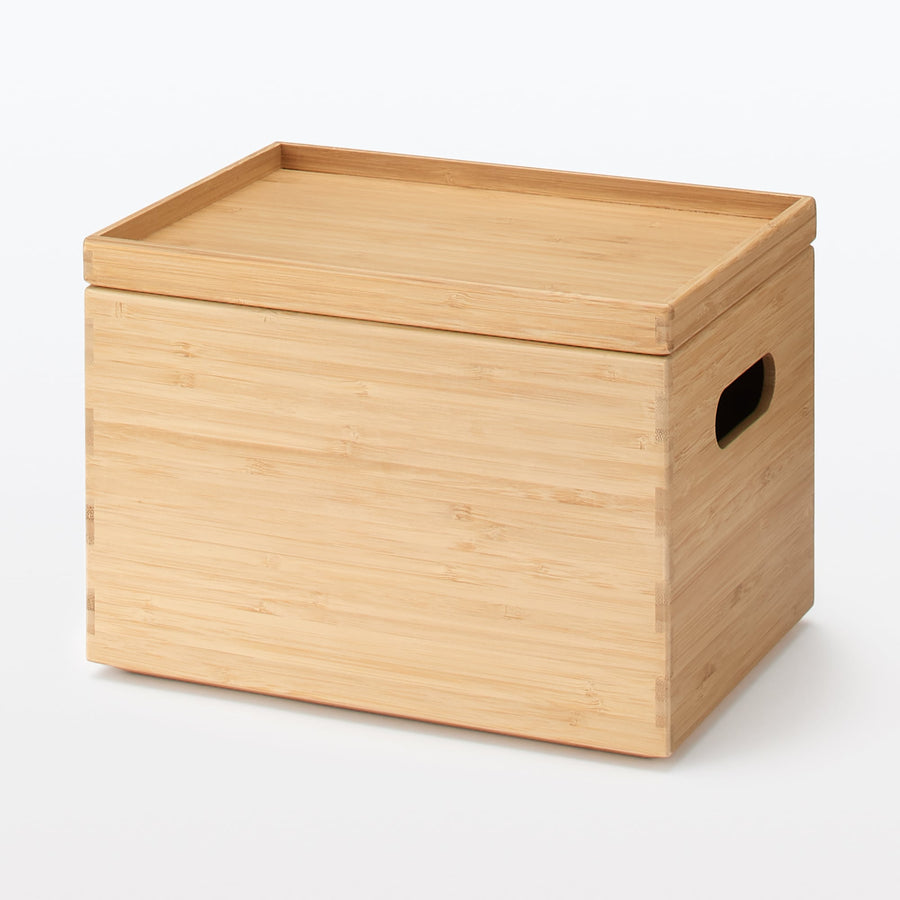 Stackable bamboo rectangular box, half, medium