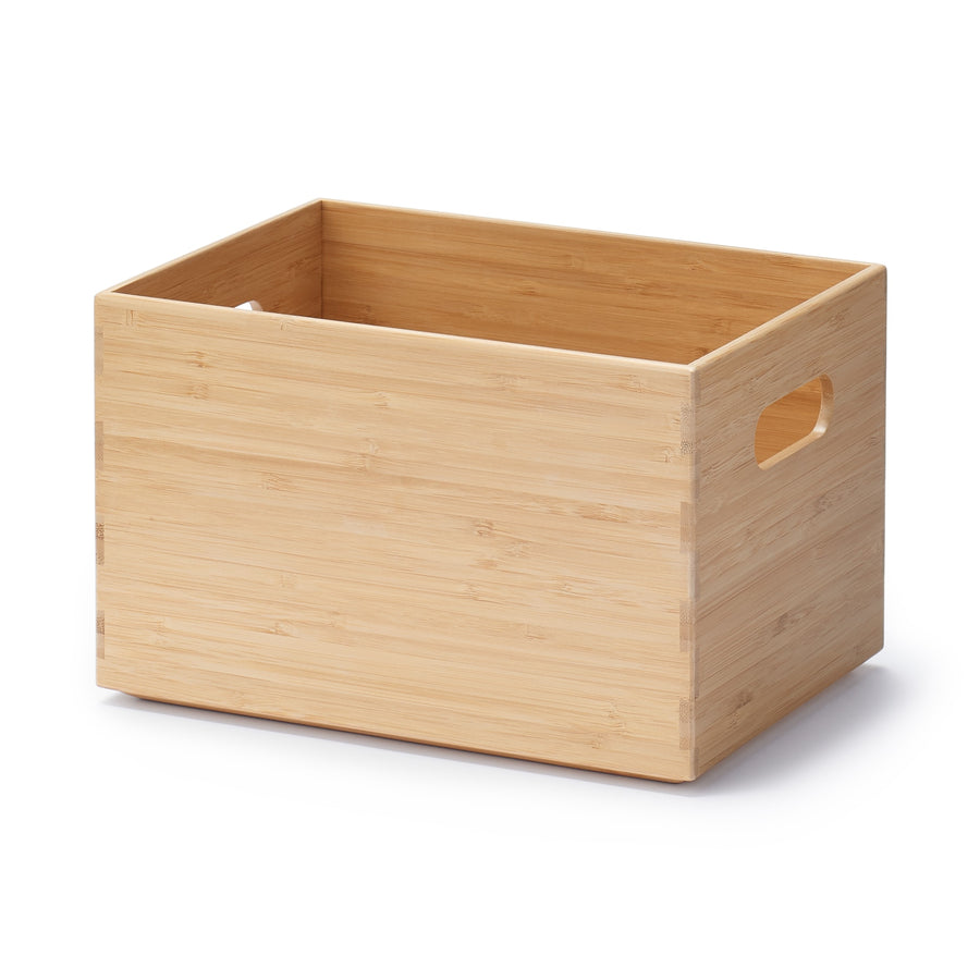 Stackable bamboo rectangular box, half, medium