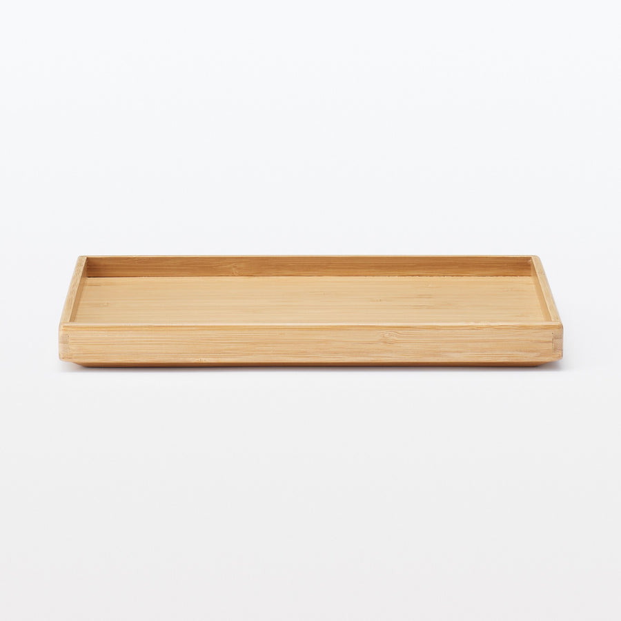 Stackable bamboo rectangular box with half lid