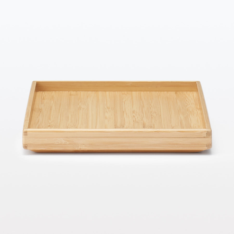 Stackable bamboo rectangular box with half lid