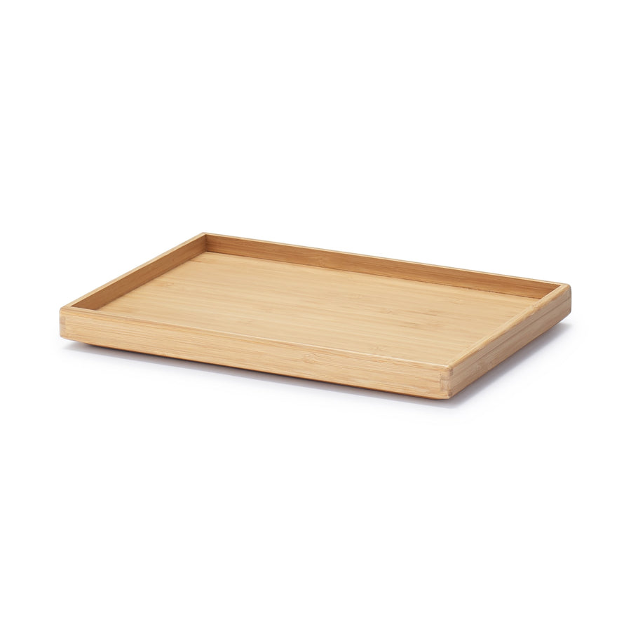 Stackable bamboo rectangular box with half lid