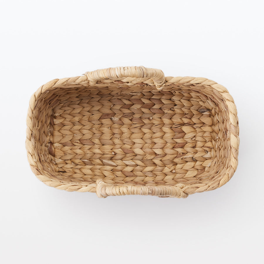 Water hyacinth small oval basket with handle