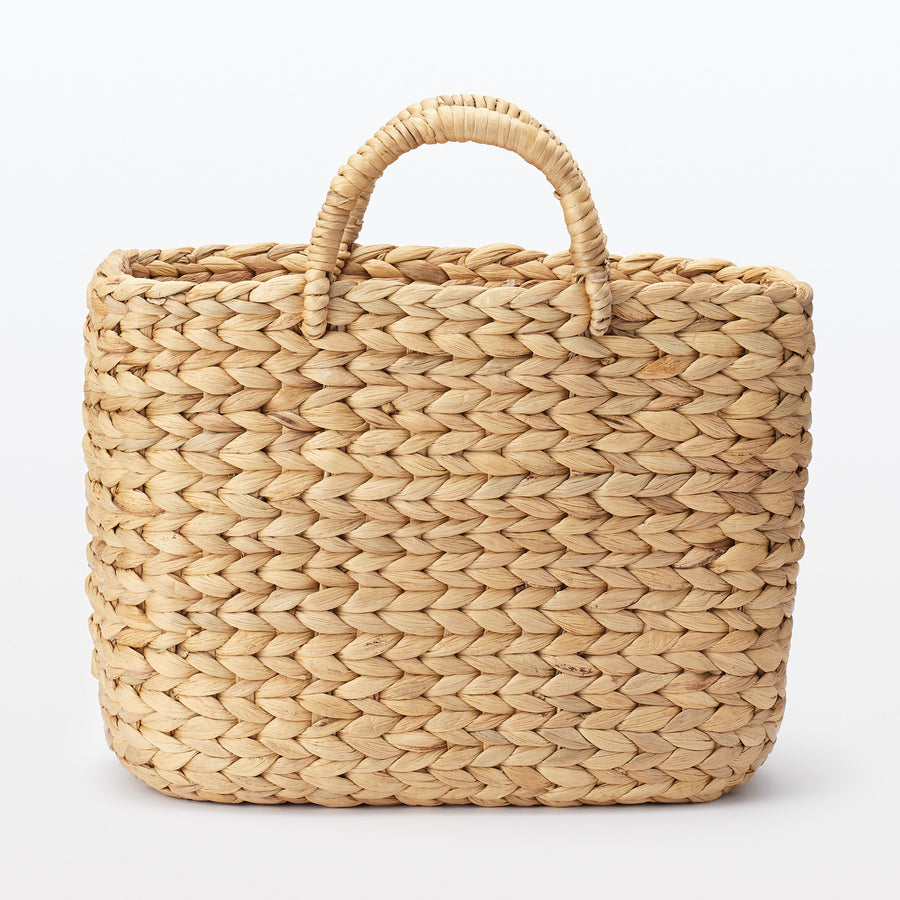 Water hyacinth large oval basket with handle