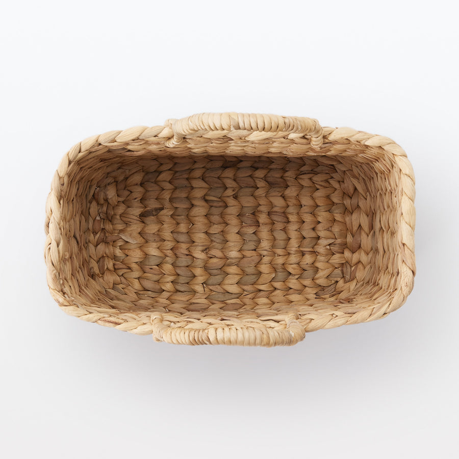 Water hyacinth large oval basket with handle