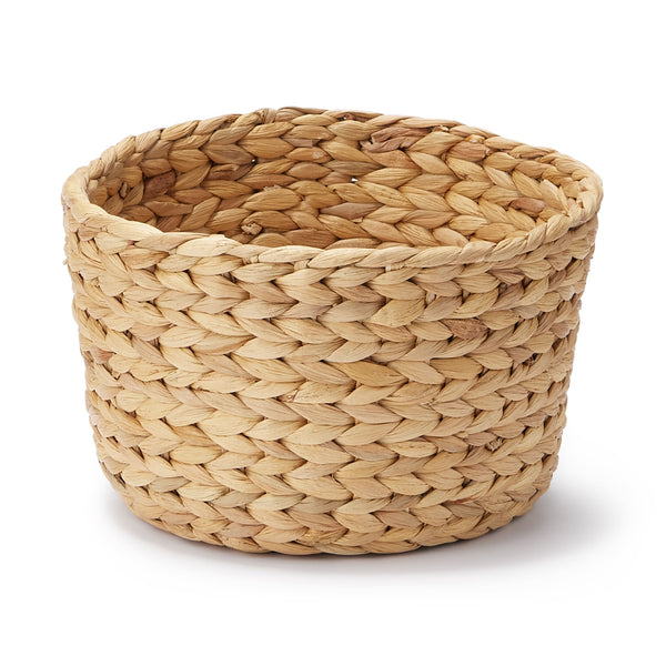 Water hyacinth round basket shallow