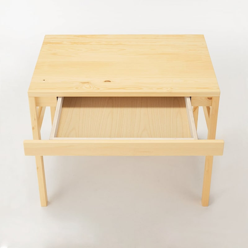 Pine wood desk, width 86cm