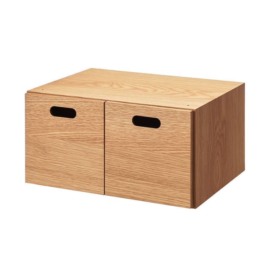 Stacking chest, half, 2 drawers, oak veneer