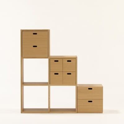 Stacking chest with 2 drawers / Oak veneer