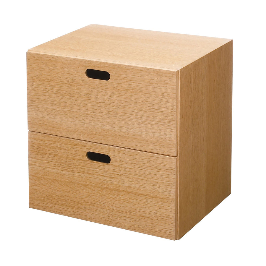 Stacking chest with 2 drawers / Oak veneer