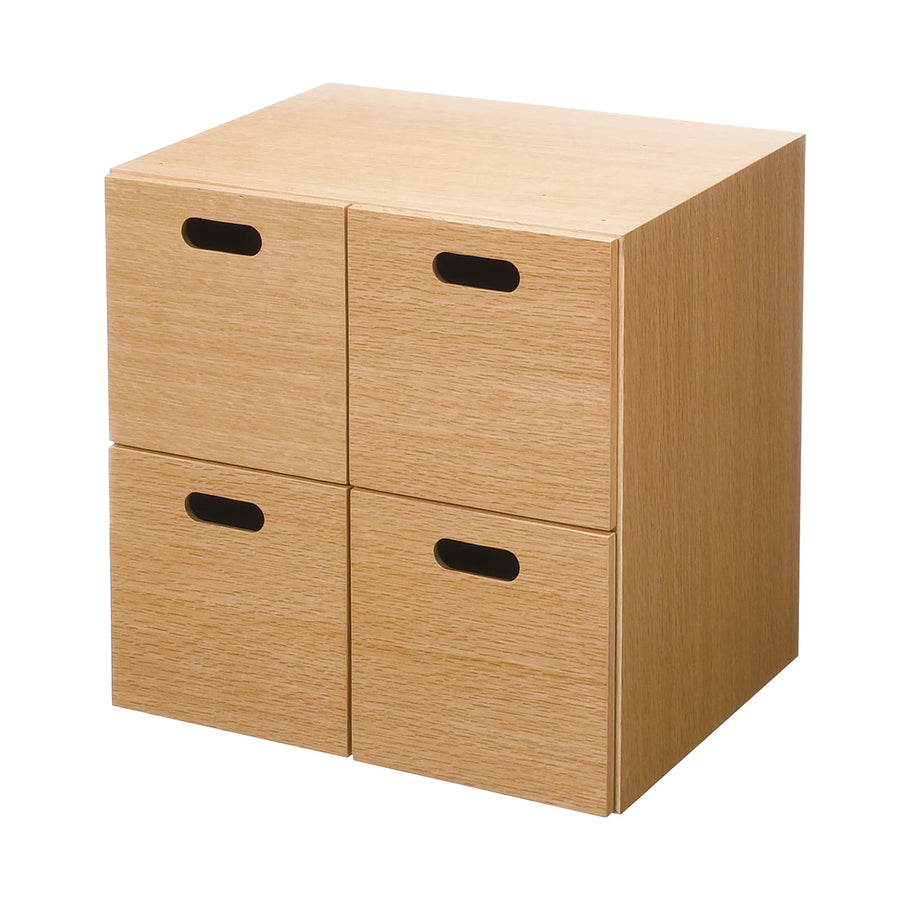 Stacking chest with 4 drawers, oak veneer