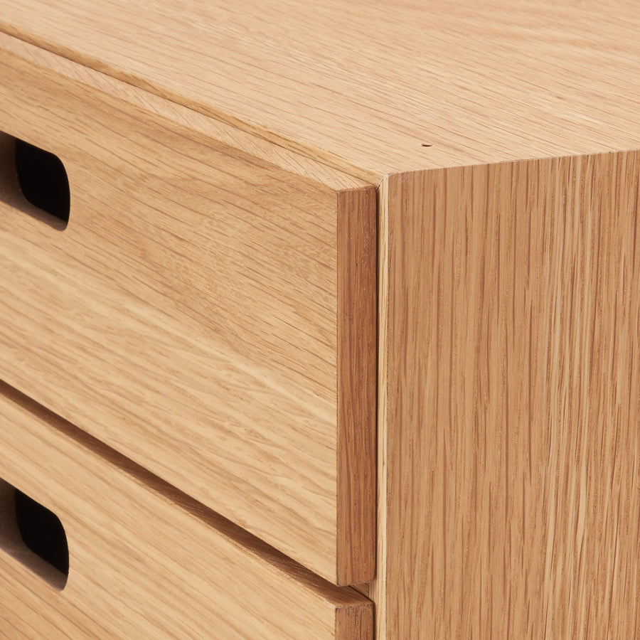 Stacking chest, half, with two drawers, oak veneer