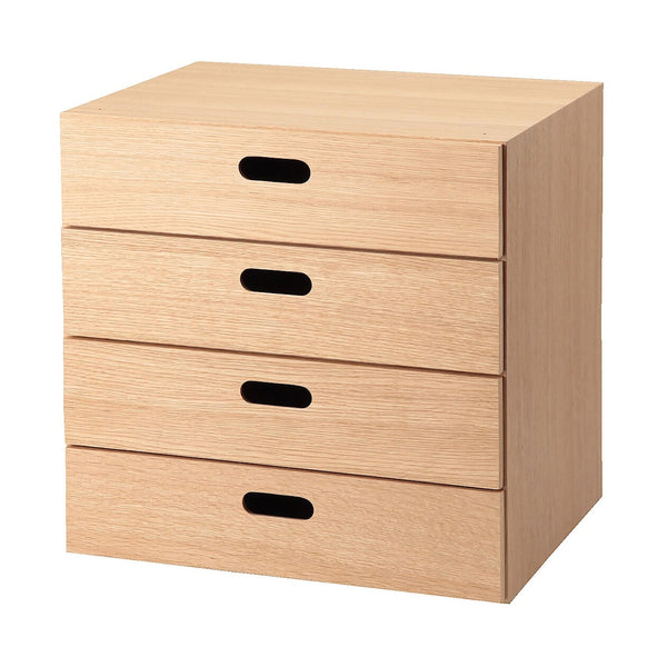 Stacking chest with 4 drawers / Oak veneer