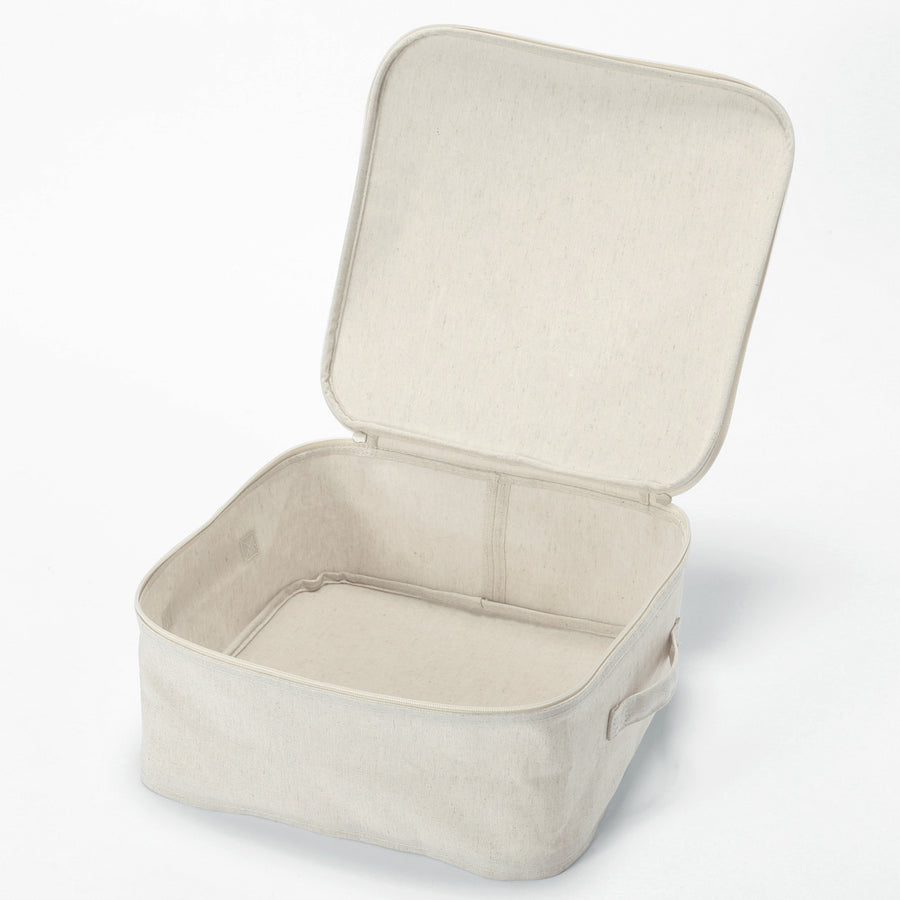 Polyester linen softbox, small, square, with lid