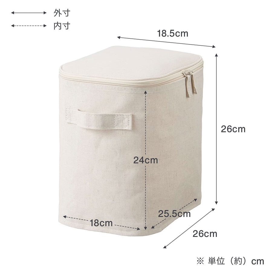 Polyester linen softbox, rectangular, medium, lid type, half