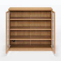 無印良品(MUJI) 木製キャビネット ガラス扉 オーク材突板