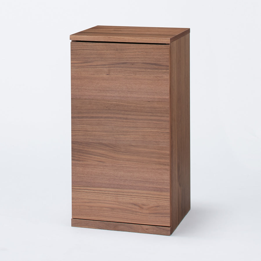 Wooden cabinet with wooden door, slim, walnut veneer