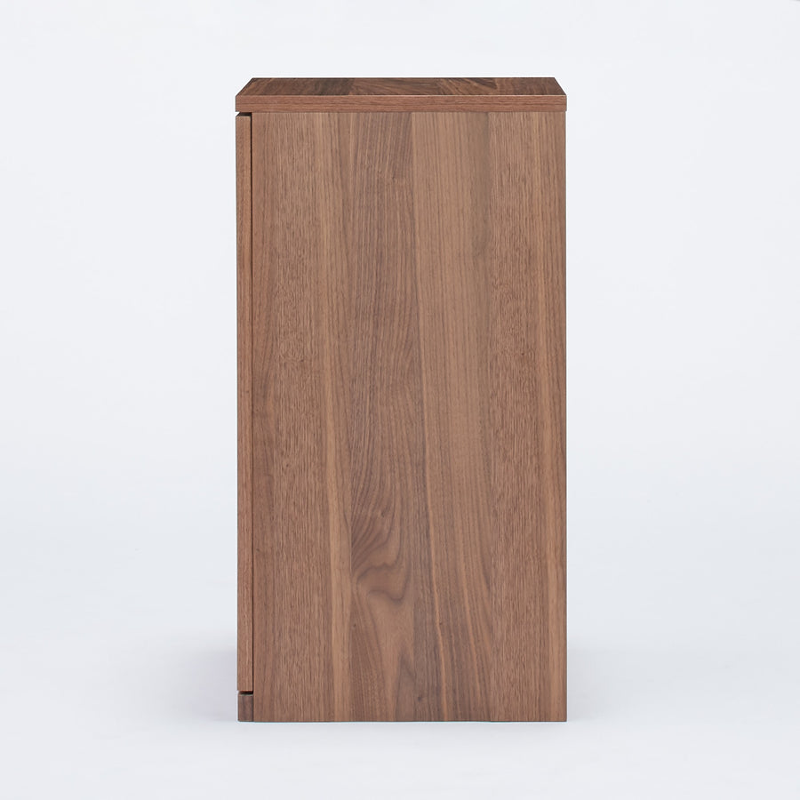 Wooden cabinet with wooden door, slim, walnut veneer