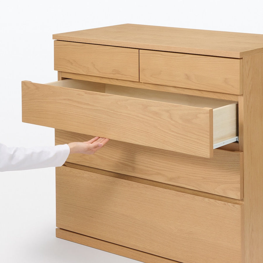 Wooden chest of drawers, 4 drawers, oak veneer