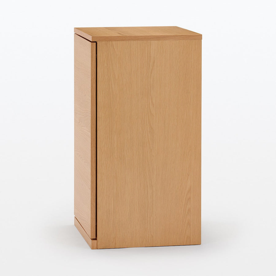 Wooden cabinet with wooden door, slim, oak veneer