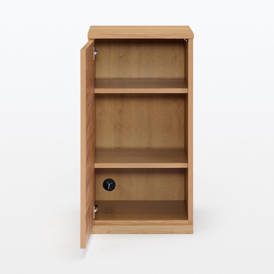 Wooden cabinet with wooden door, slim, oak veneer