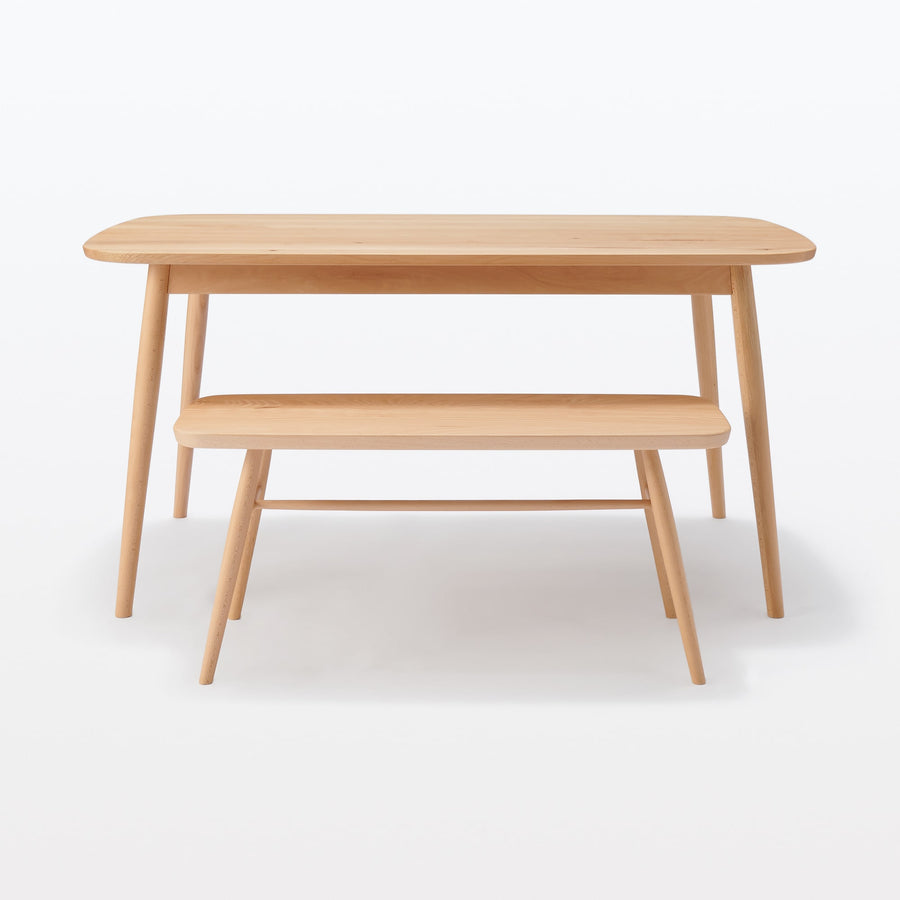 Beech wood bench with round legs