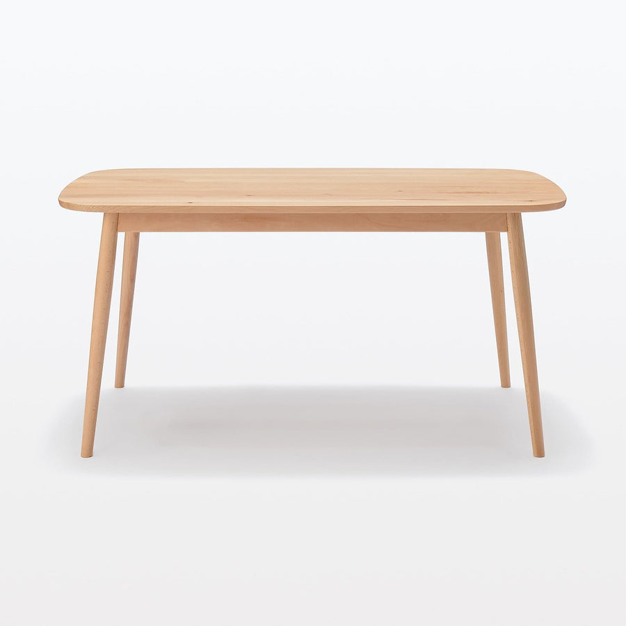 Beech wood table with round legs, width 150cm