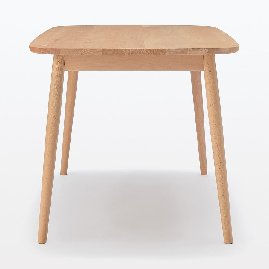 Beech wood table with round legs, width 150cm