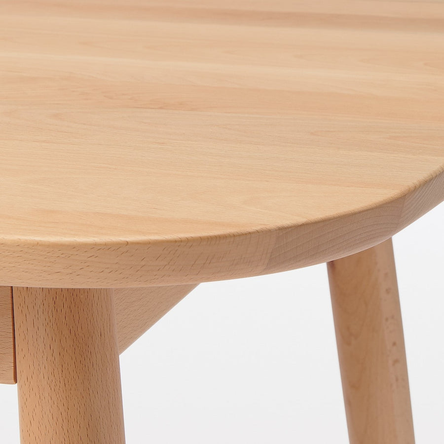 Beech wood table with round legs, width 150cm