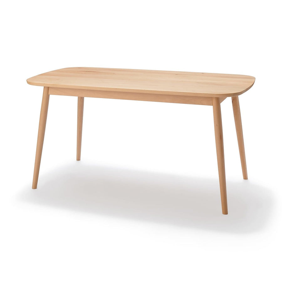 Beech wood table with round legs, width 150cm