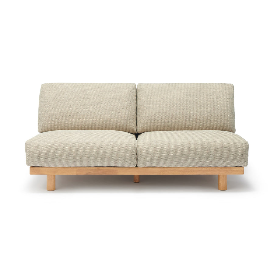 Armless sofa for a comfortable sitting experience, 2-seater, plain woven polyester