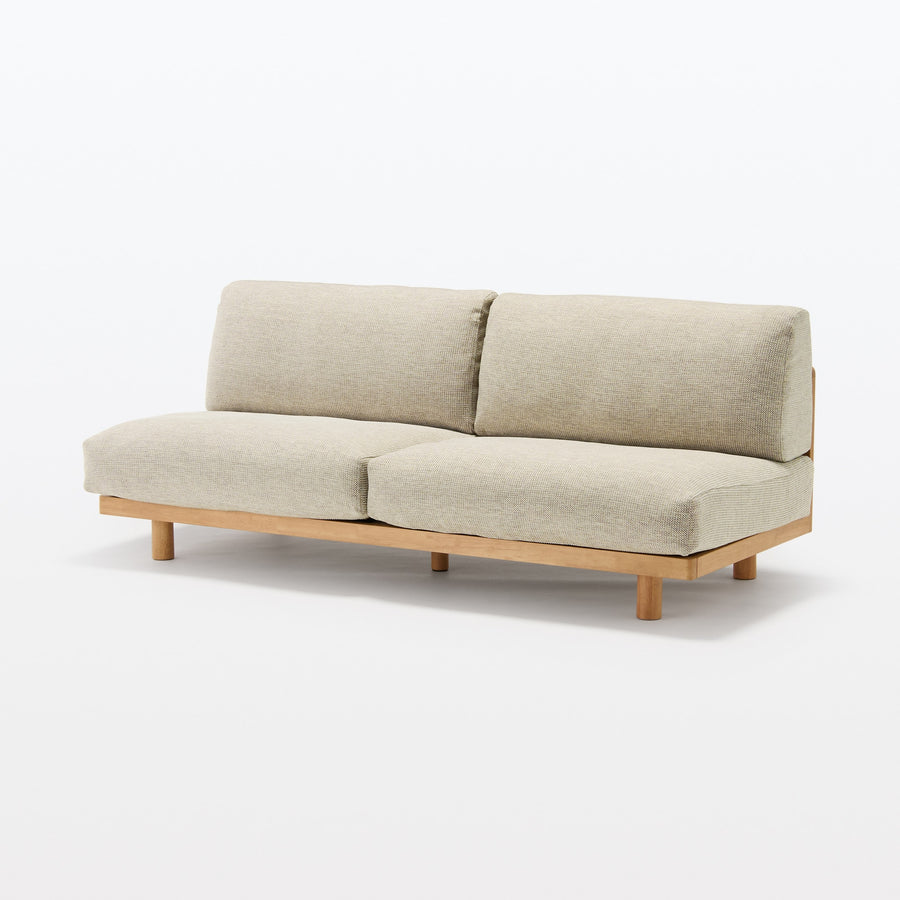 Armless sofa for a comfortable sitting experience, 3-seater, plain woven polyester