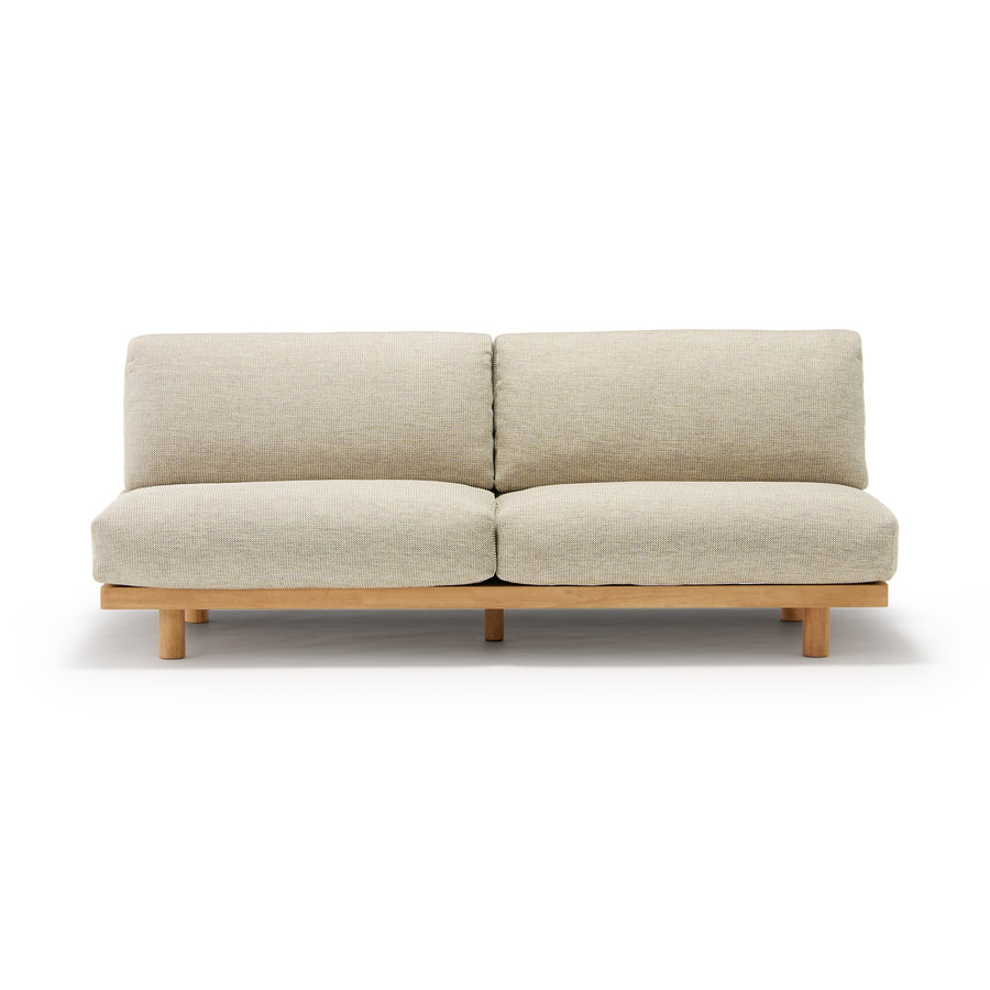 Armless sofa for a comfortable sitting experience, 3-seater, plain woven polyester