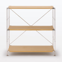 無印良品(MUJI) ステンレスユニットシェルフ オーク材棚セット ワイド