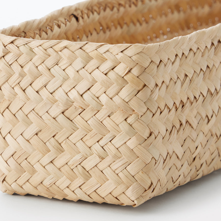 Seagrass Ajiroi Weave Organizing Basket, Rectangular, Medium, Half