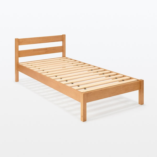 Wooden bed, rubberwood veneer [SD]