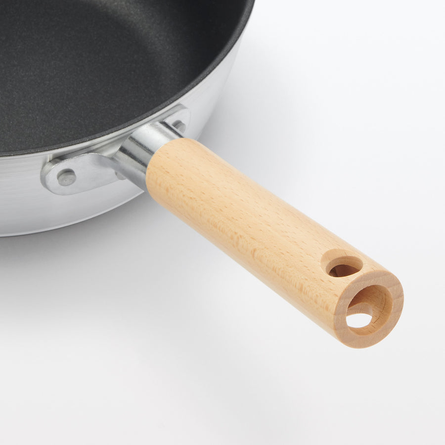 Deep non-stick frying pan that can also be used as a pot