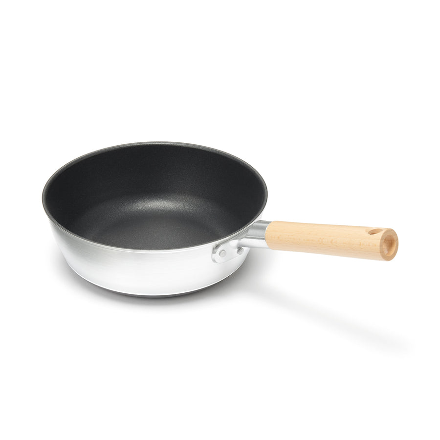 Deep non-stick frying pan that can also be used as a pot