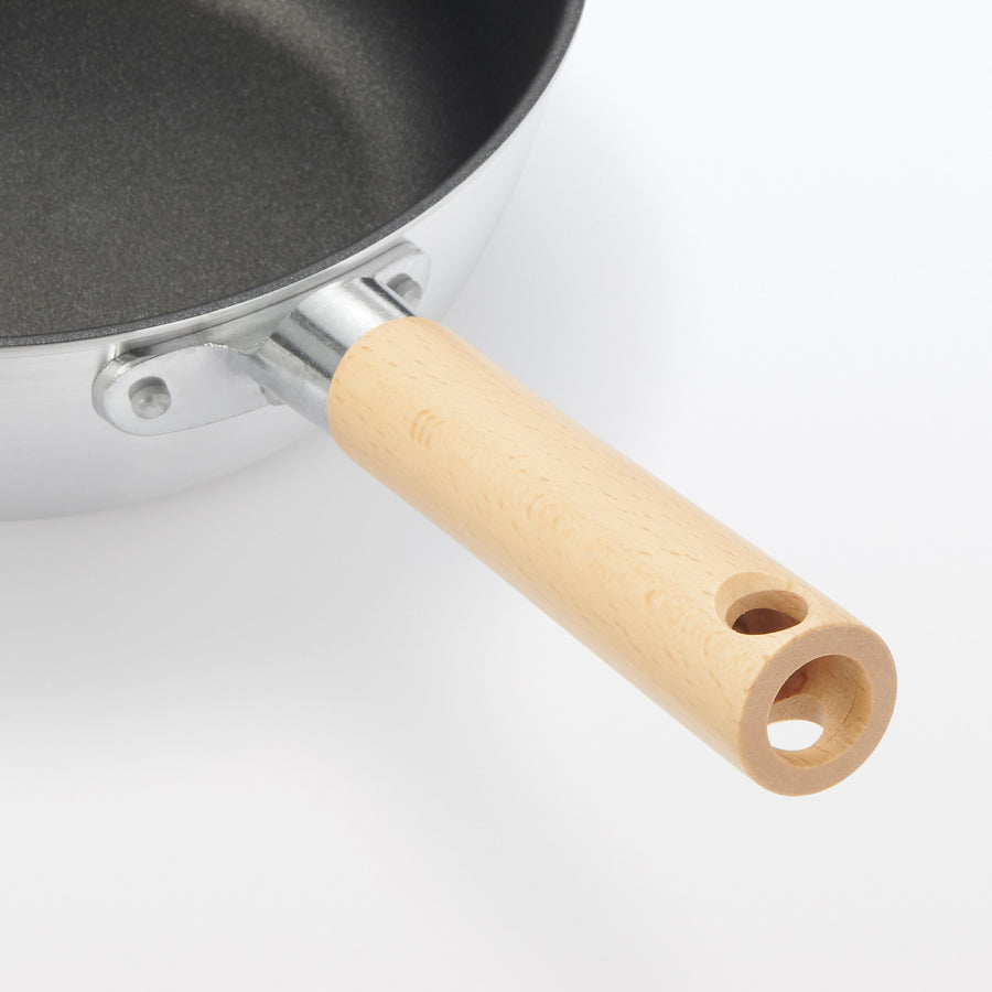 Deep non-stick frying pan that can also be used as a pot