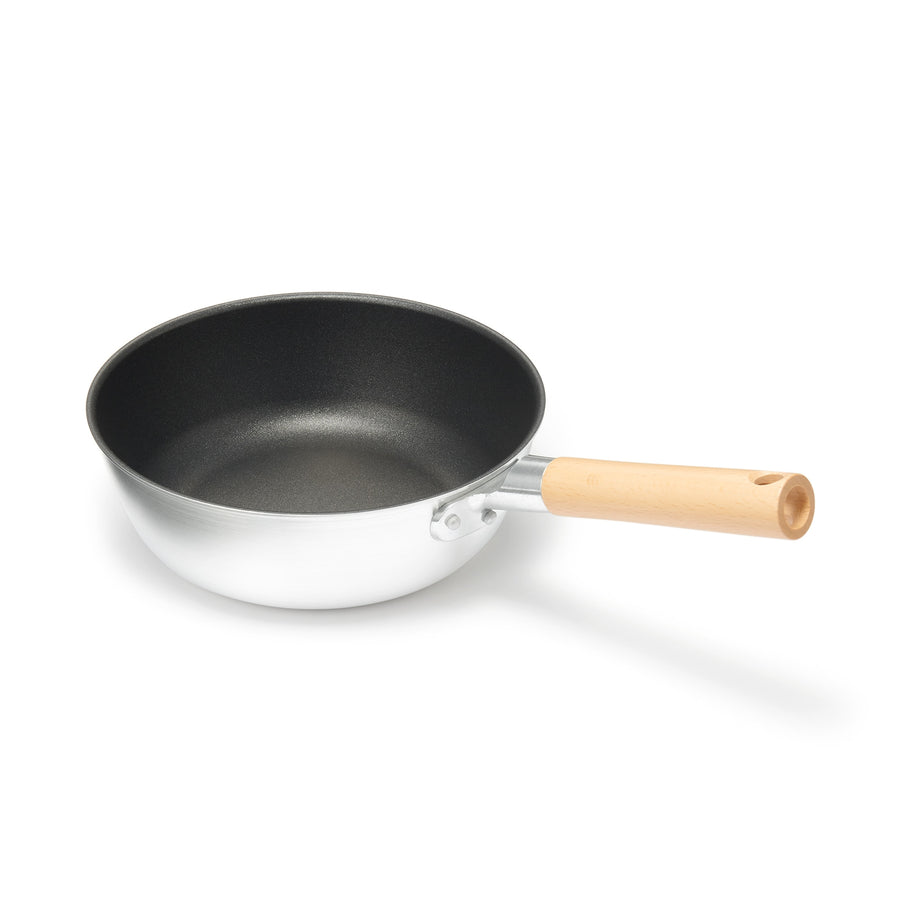 Deep non-stick frying pan that can also be used as a pot