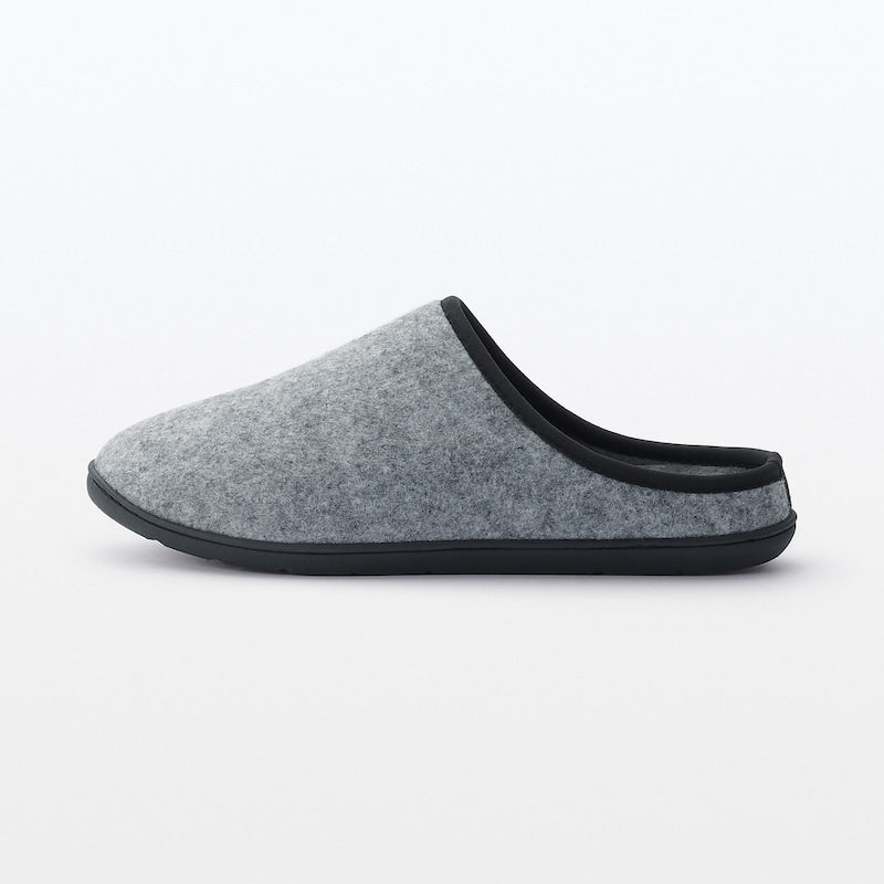 Comfortable slippers made from recycled polyester, grey