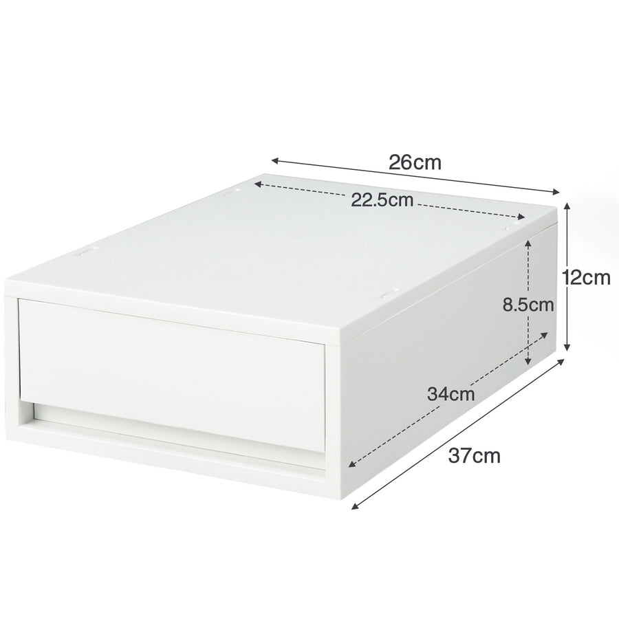 Polypropylene small item storage case, medium, white gray