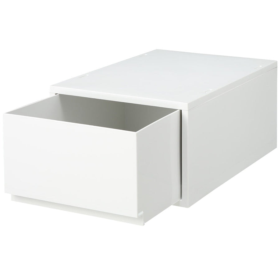 Polypropylene small item storage case, large, white gray