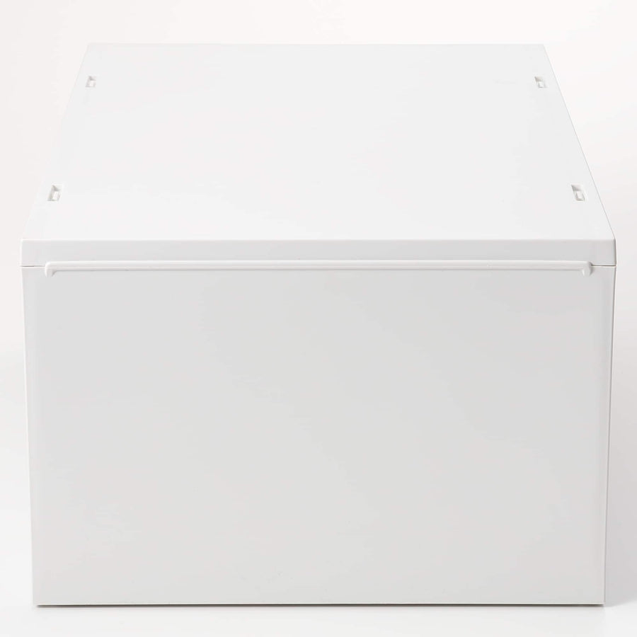 Polypropylene small item storage case, large, 2 drawers, white gray