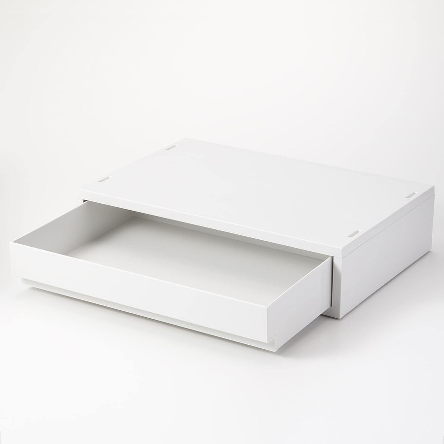 Polypropylene small item storage case, wide, small, white gray