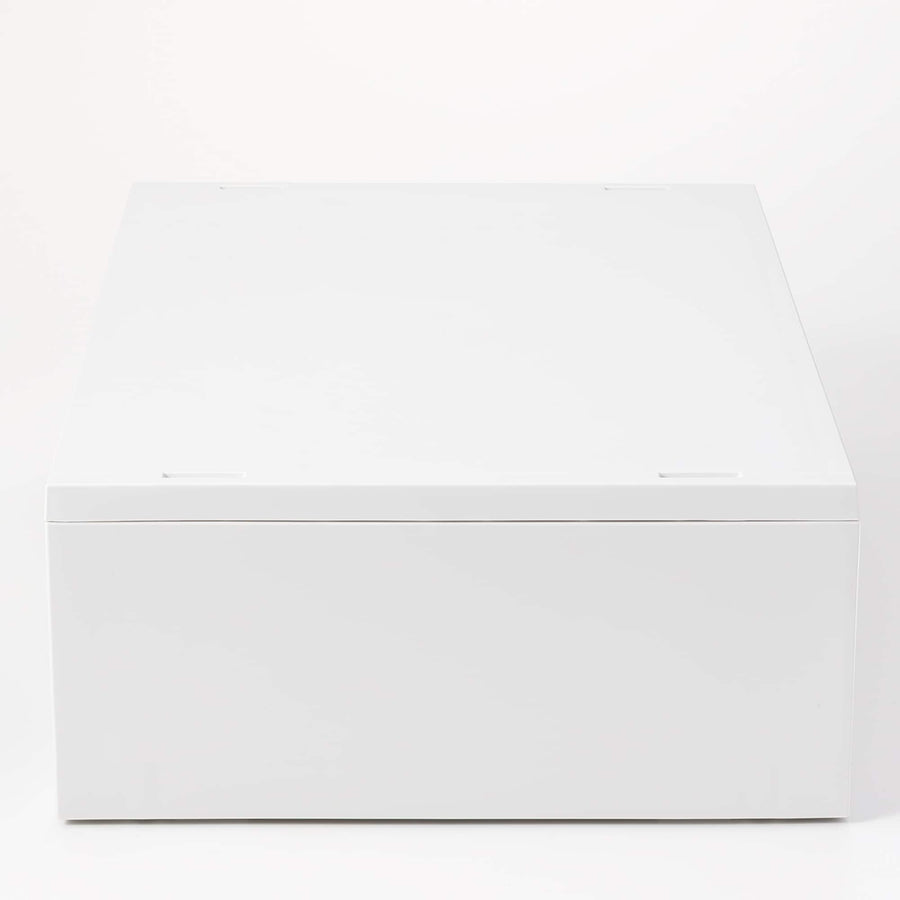 Polypropylene small item storage case, wide, medium, white gray