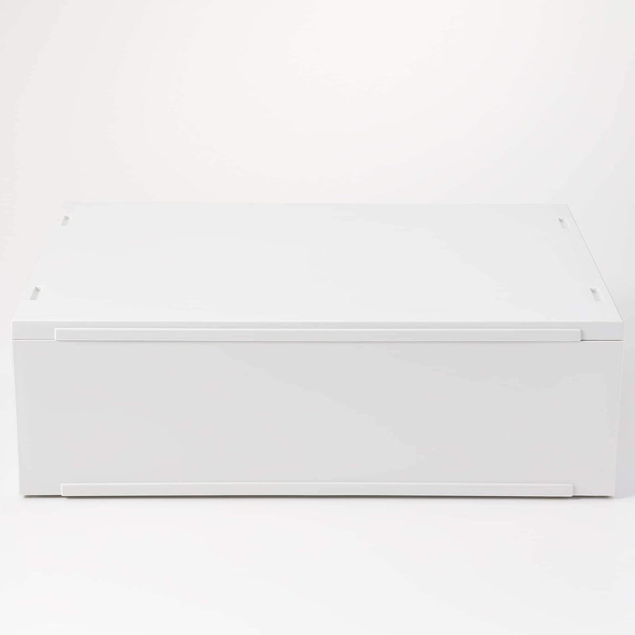 Polypropylene small item storage case, wide, medium, white gray